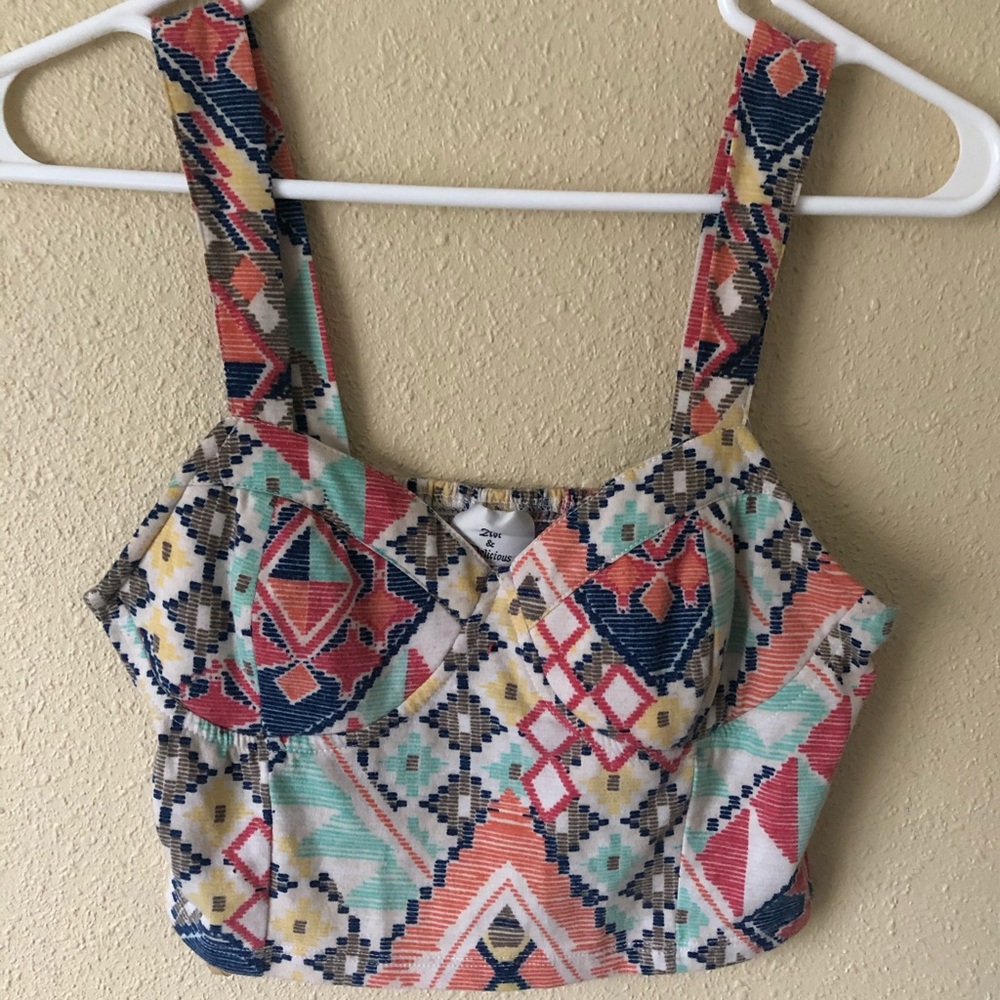Tribal print crop top